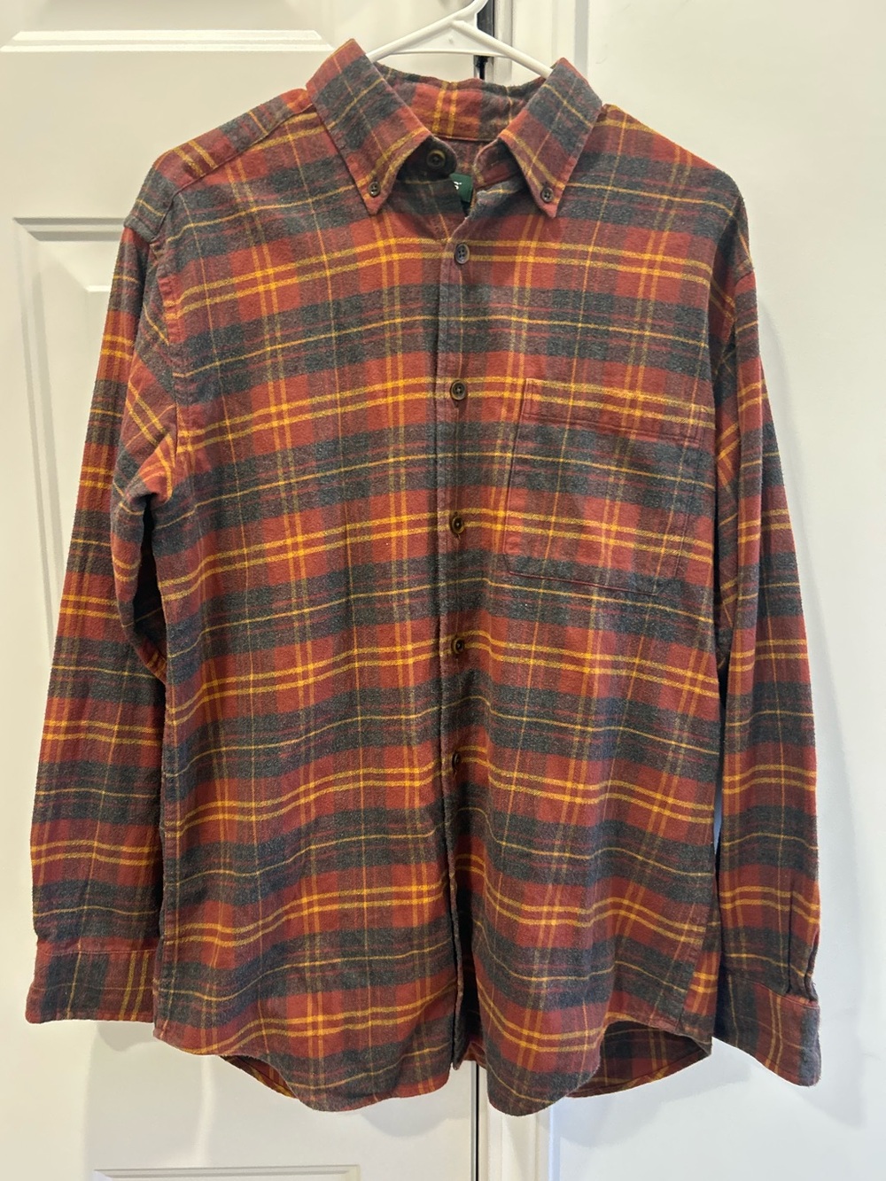 Orvis Plaid Luxury Flannel Shirt 100% Cotton Mens Medium